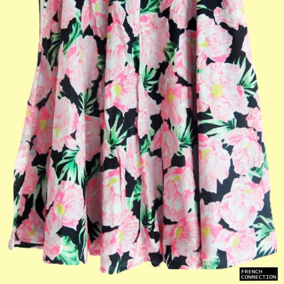FRENCH CONNECTION NEW Romantic HOLIDAY POPPY Floral Band Tailored Full Skirt 2 - Picture 9 of 12